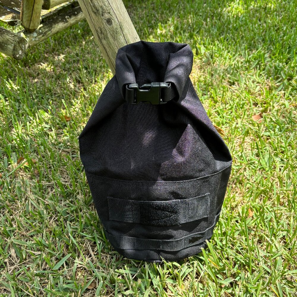 Black Tactical Roll-Top Men's Utility Bag